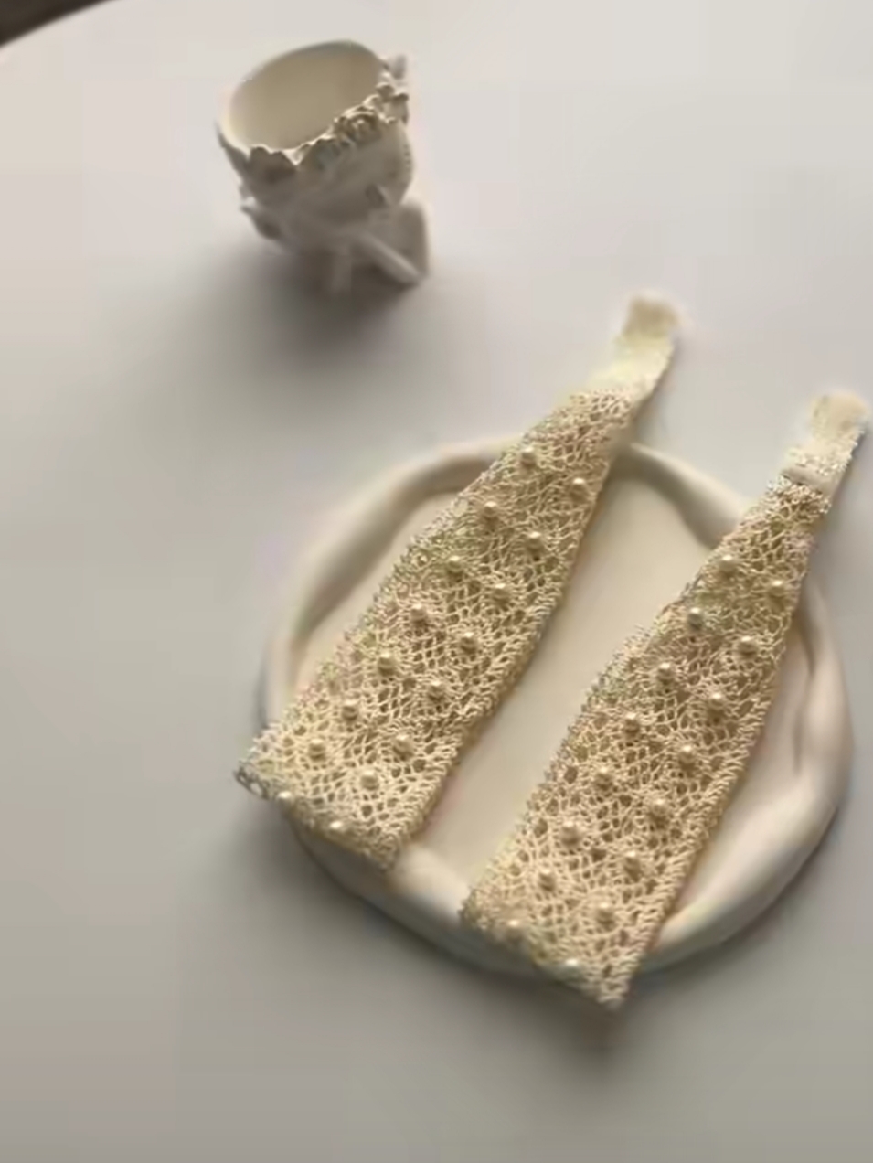 تل و هدبند ساده و مرواریدی کتان